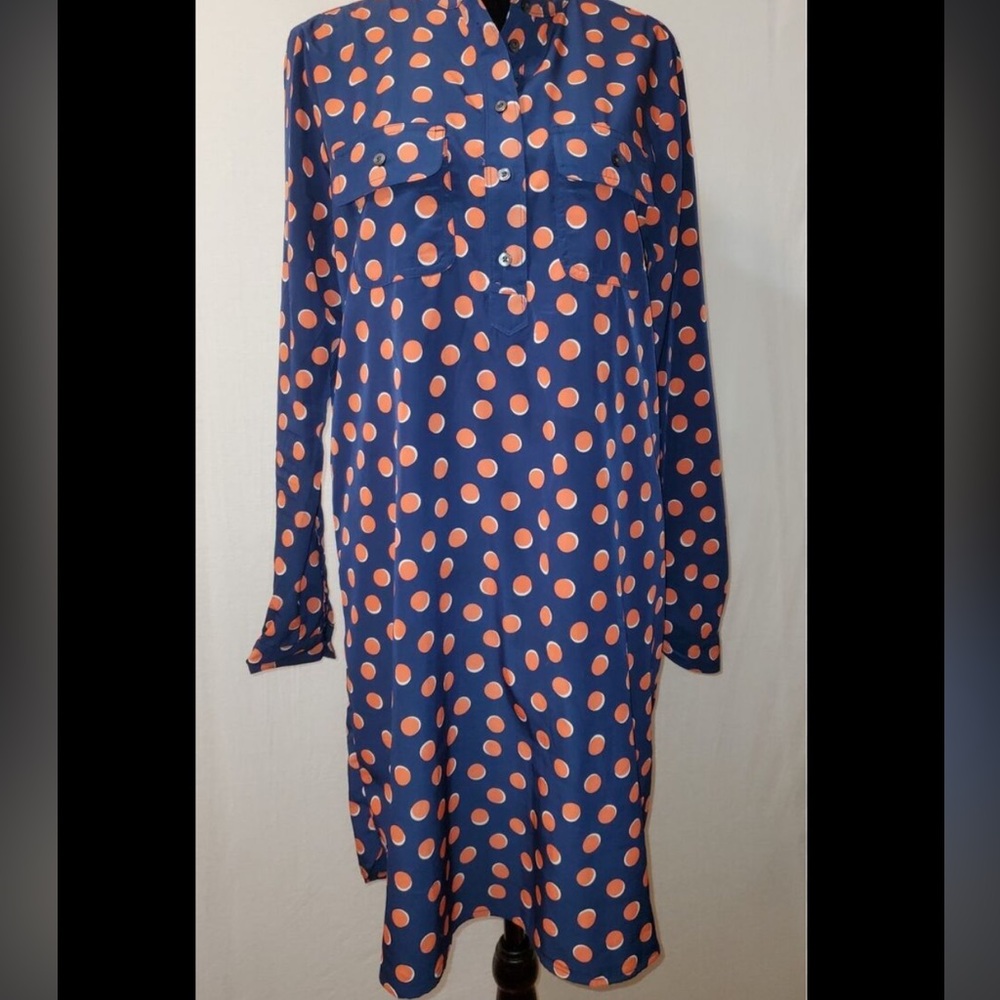Gap Small Polka Dot Dress Clemson colors blue orange white polka dots new - Picture 2 of 4